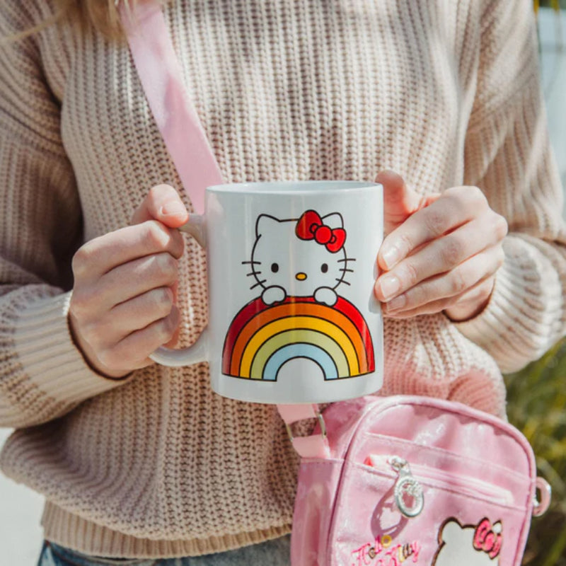 Sanrio Hello Kitty Rainbow Peek 20 oz Ceramic Mug - Multicolor