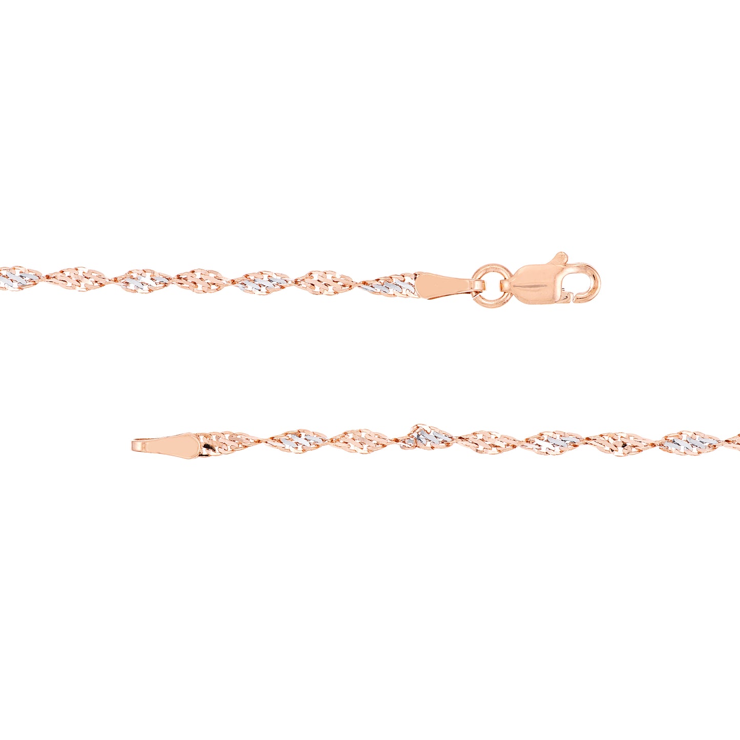 14K White and Pink Gold 20" 2.10mm Dorica Chain