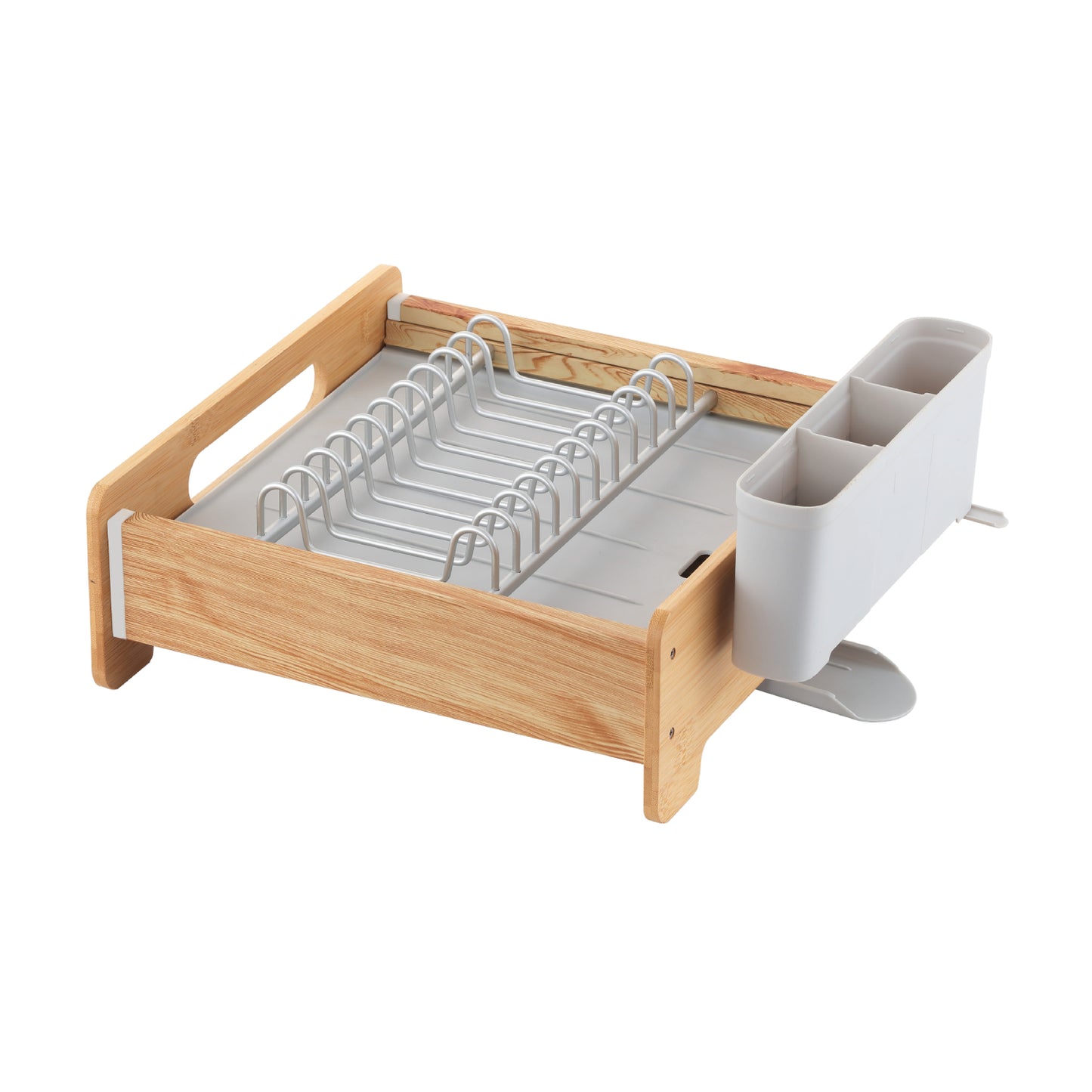 Appliance Basics 016F Expandable Aluminum Dish Rack with Bamboo Frame