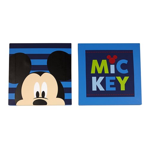Disney 10" x 0.5" Mickey Mouse Canvas Wall Art (set of 2) - Curacao