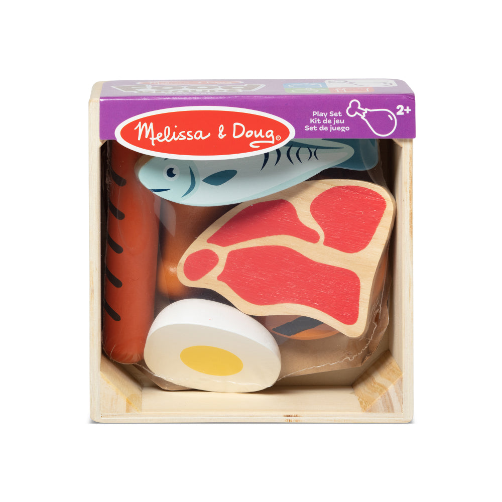 Melissa and Doug Wooden Food Groups Play Set (6-Piece) - Protein