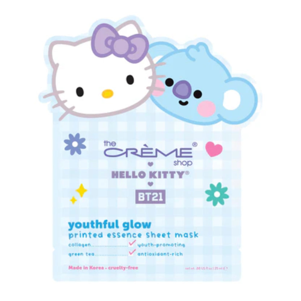 The Creme Shop X Hello Kitty x BT21 Youthful Glow Printed Essence Sheet Mask