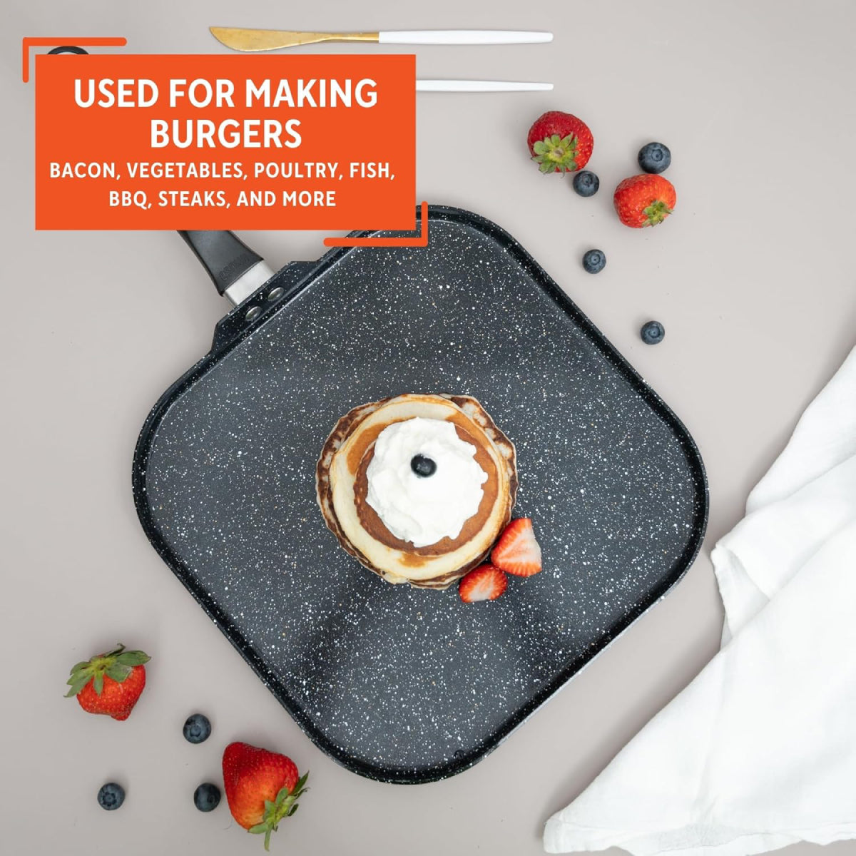 Imusa GAU/24033 11" Bistro Nonstick Griddle with Bakelite Handle - Black