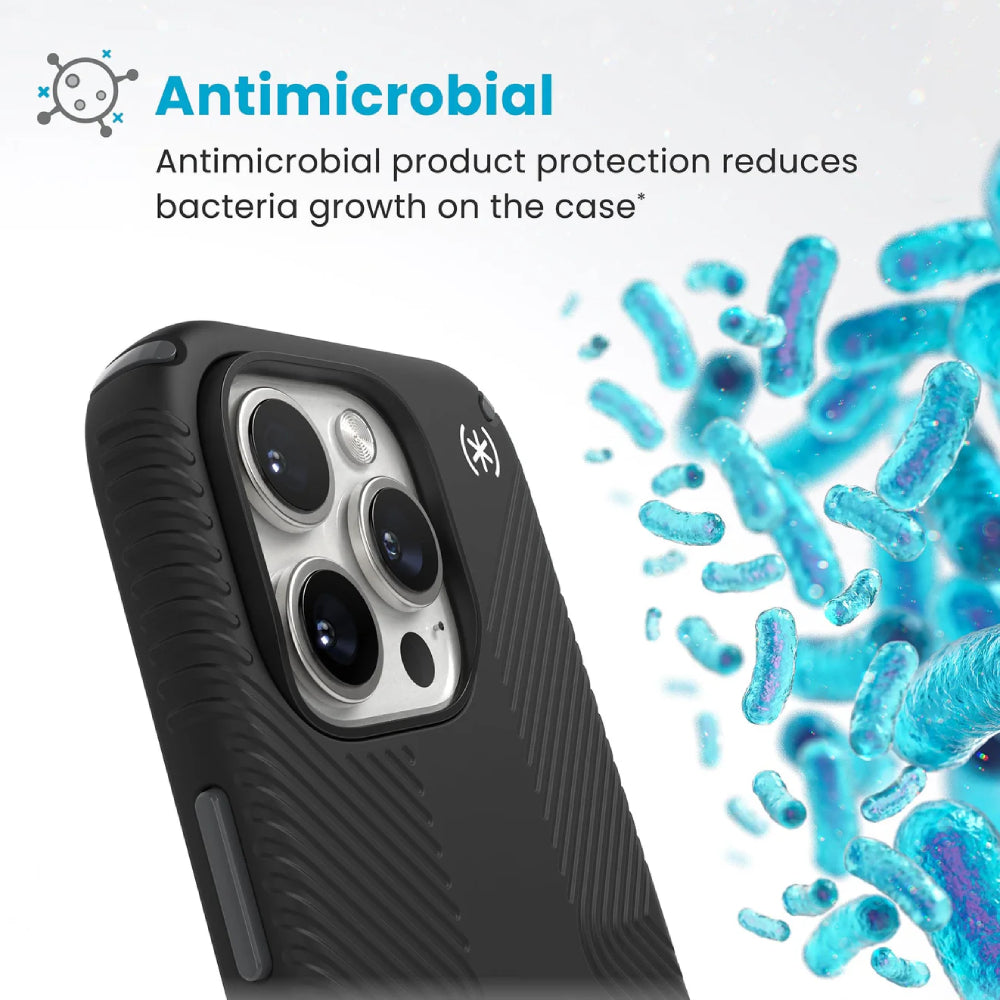 Speck Persidio2 Grip Case for Apple iPhone 16 Pro - Black/Slate Gray