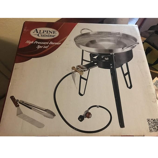 Alpine Cuisine AI26360 High Pressure Burner (5-Piece) - Silver/Black - Curacao