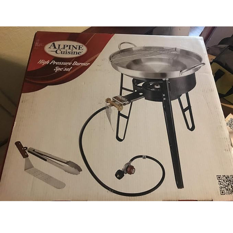 Alpine Cuisine AI26360 High Pressure Burner (5-Piece) - Silver/Black - Curacao