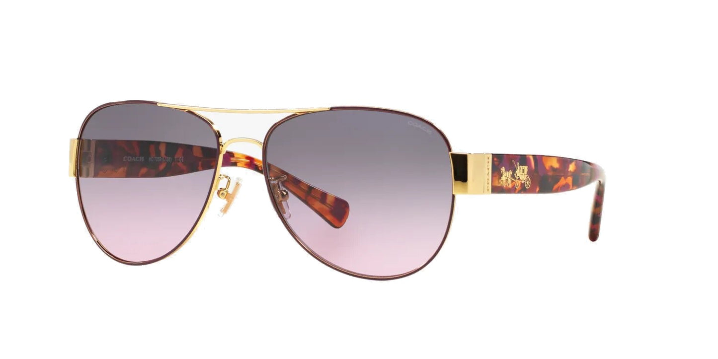 Coach HC7059 Sunglasses - Gold Purple-Purple Confetti/Grey Purple Gradient - Curacao
