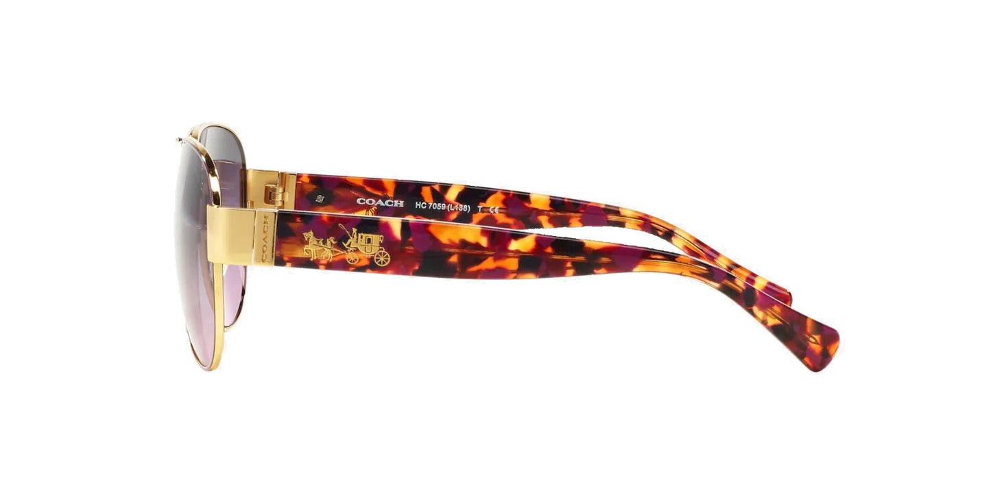 Coach HC7059 Sunglasses - Gold Purple-Purple Confetti/Grey Purple Gradient - Curacao