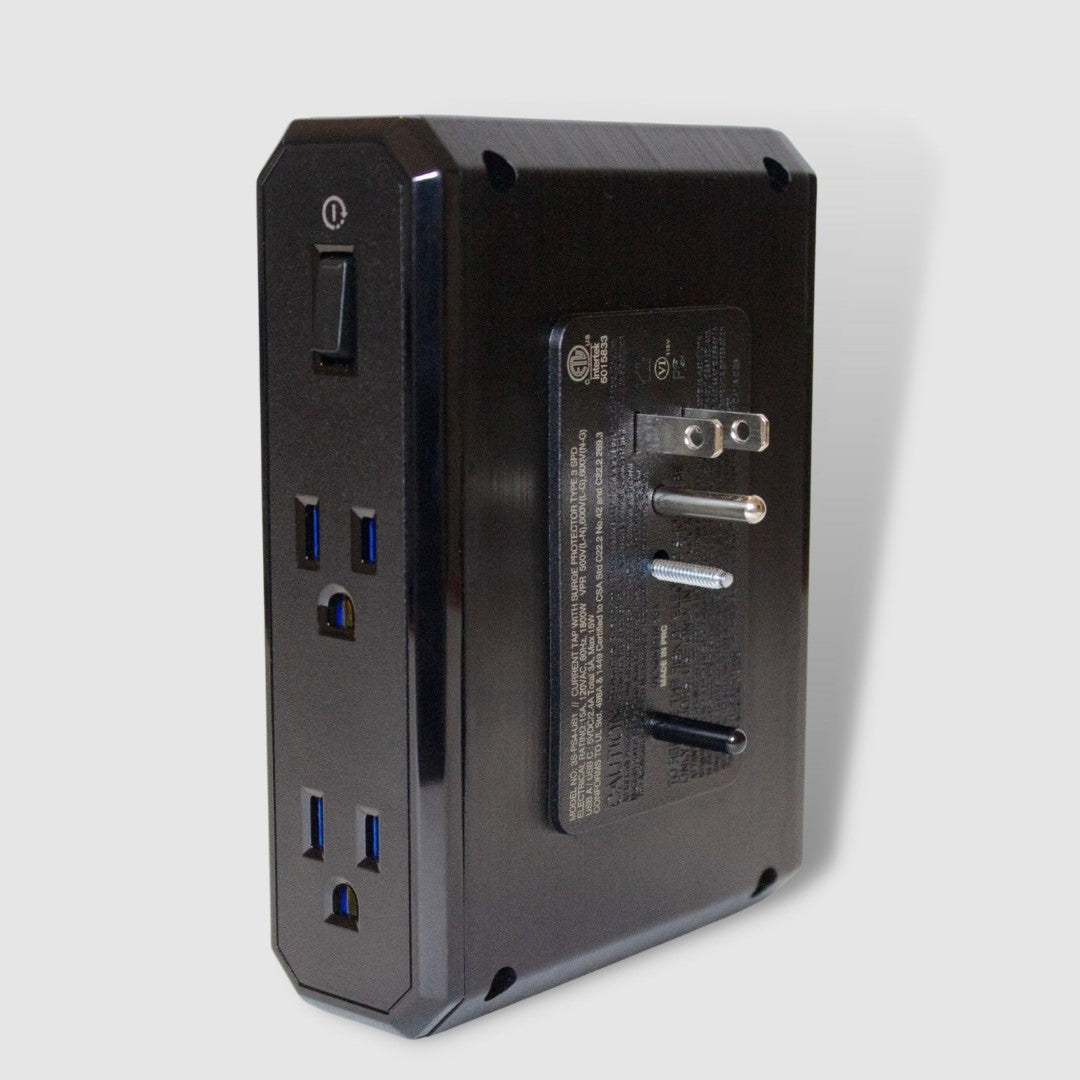 Austere 3SPS4US1 III Series 4 Outlet with Omniport USB - Black