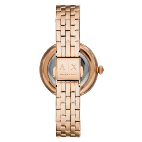 Armani Exchange Brooke Women's 32mm Quartz Rose Gold Bracelet Watch - White Dial - Curacao