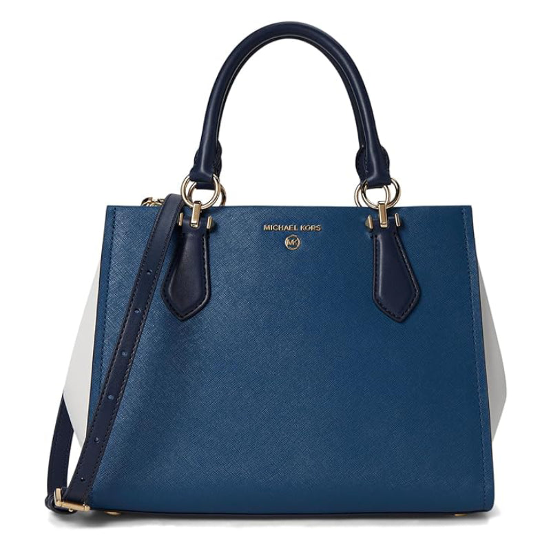 Michael Kors Marilyn Medium Satchel Handbag - Dark Chambray Multi