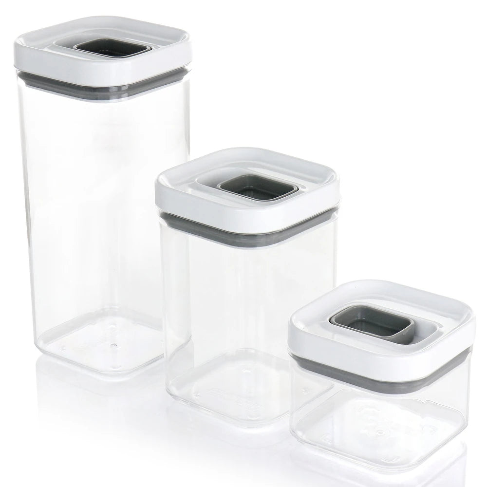 Martha Stewart 136548 Siobhan Storage Container Set (3-Pieces) - White/Clear
