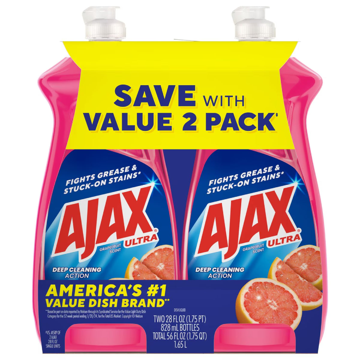 Ajax Ultra Bleach Alternative 28 oz Liquid Dish Soap Set (2 Pack)