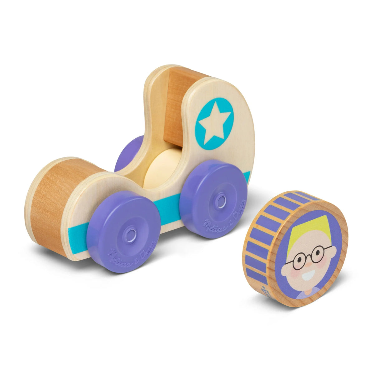 Melissa and Doug GO Tots Wooden Blue Star Car (2 Pieces)