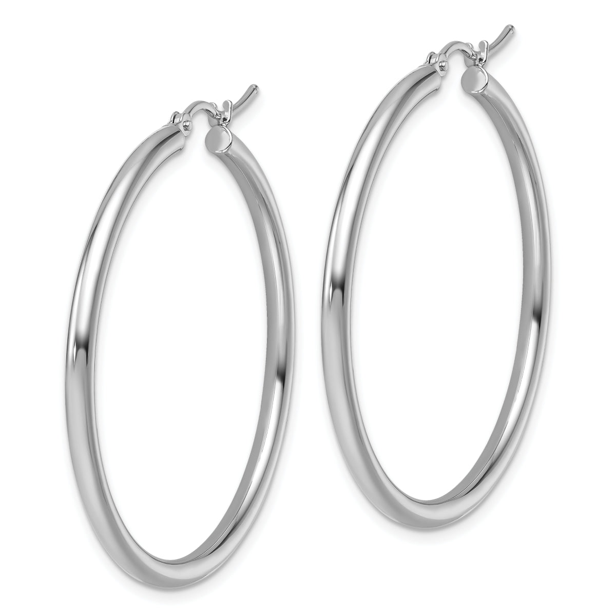 14K White Gold Leslie's Women's 2.5mm Hoop Earrings
