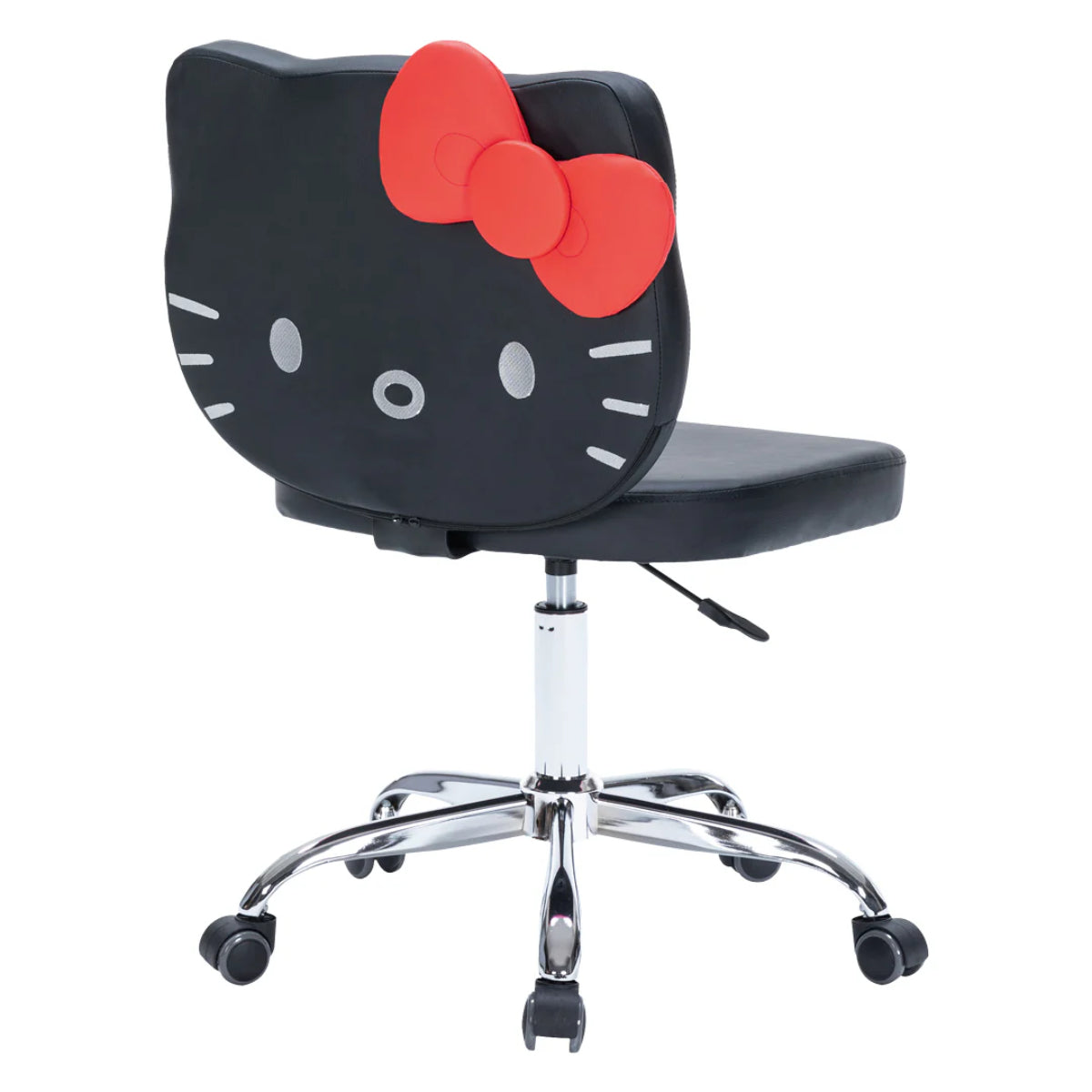 Hello Kitty Swivel Desk Chair with Backrest and Wheels by Impressions Vanity - Black/Red