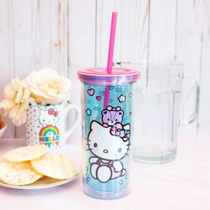 Sanrio Hello Kitty Stacked Donuts 20 oz Carnival Cup with Lid and Straw - Pink