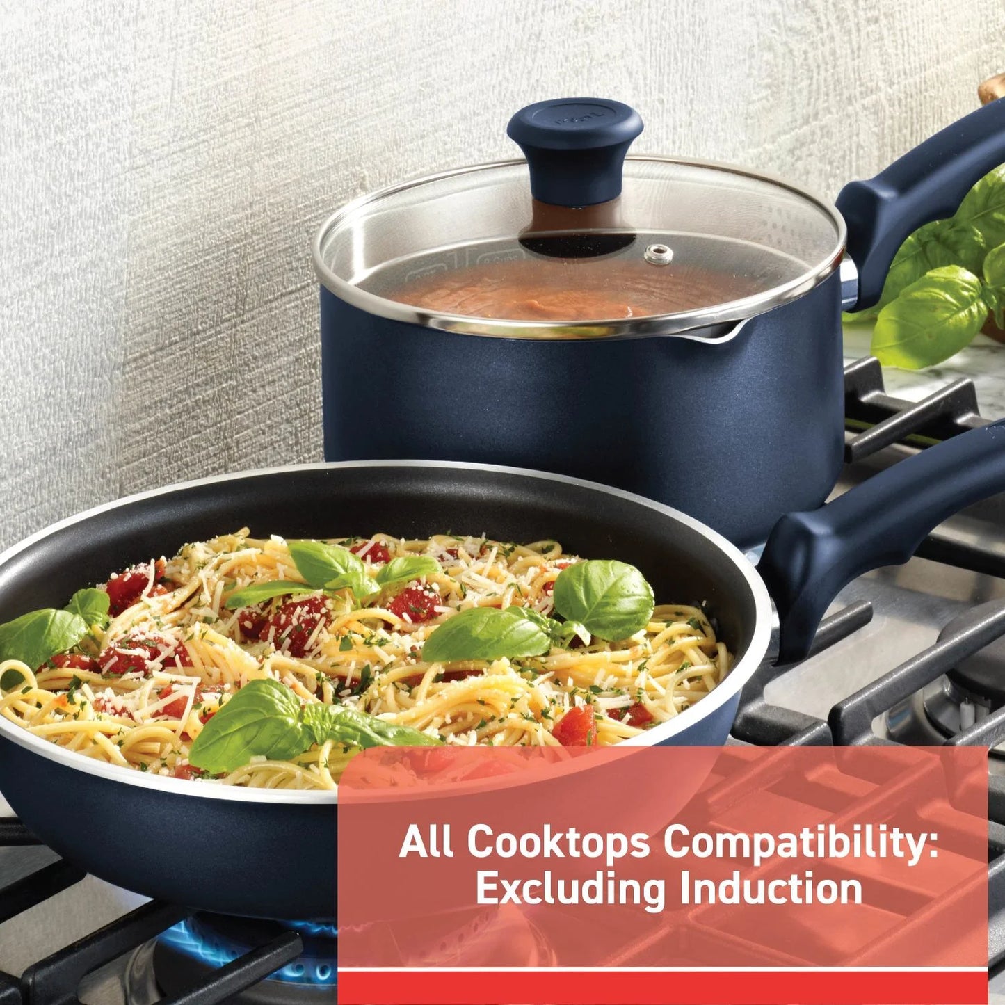 T-Fal Simply Cook Nonstick Cookware Set (14-Pieces) - Blue