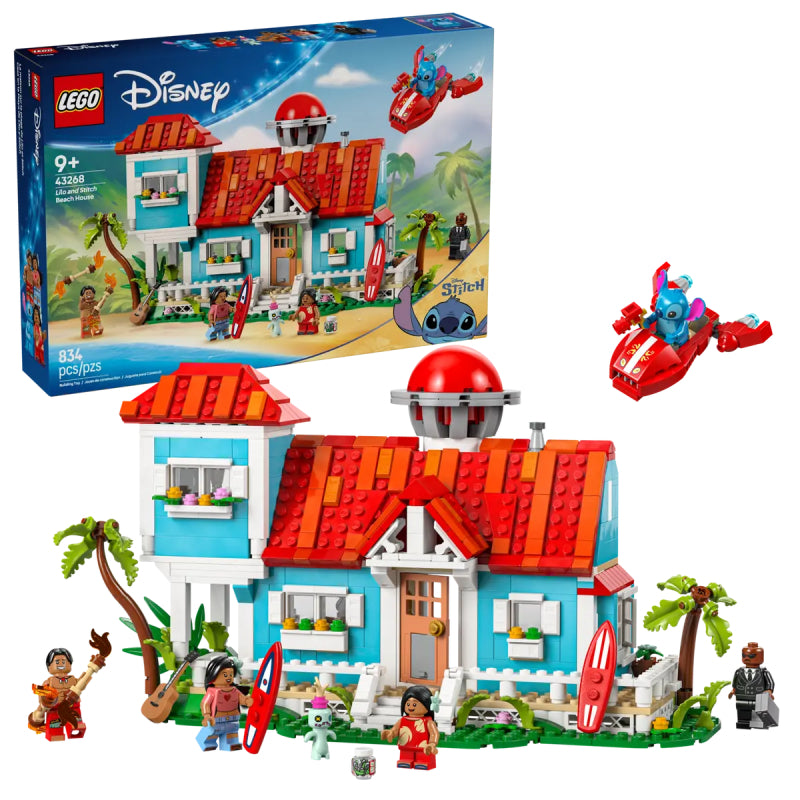 LEGO Disney Lilo and Stitch Beach House Building Toy Set (834-Piece)