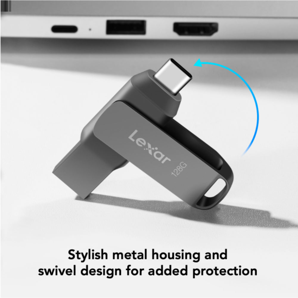 Lexar LJDD400 128GB JumpDrive D400 USB 3.2 Gen 1 Type-C Dual Drive - Gray