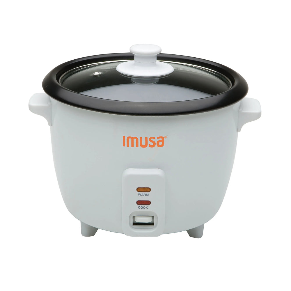 Imusa GAU-00011 3-Cup Non-Stick Cooker with Cooking Pot - White