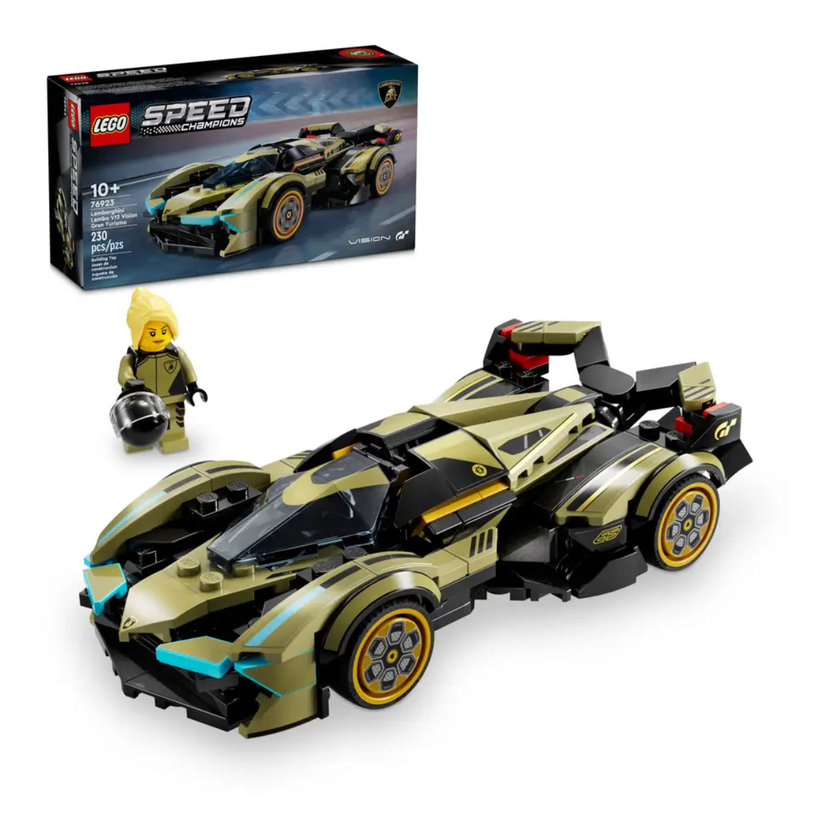 LEGO Speed Champions Lamborghini Lambo V12 Vision GT Super Formula 1 Car Building Toy Set (230-Pieces)