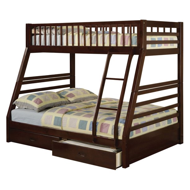 Jason Walnut Bunk Bed - Twin / Full - Curacao