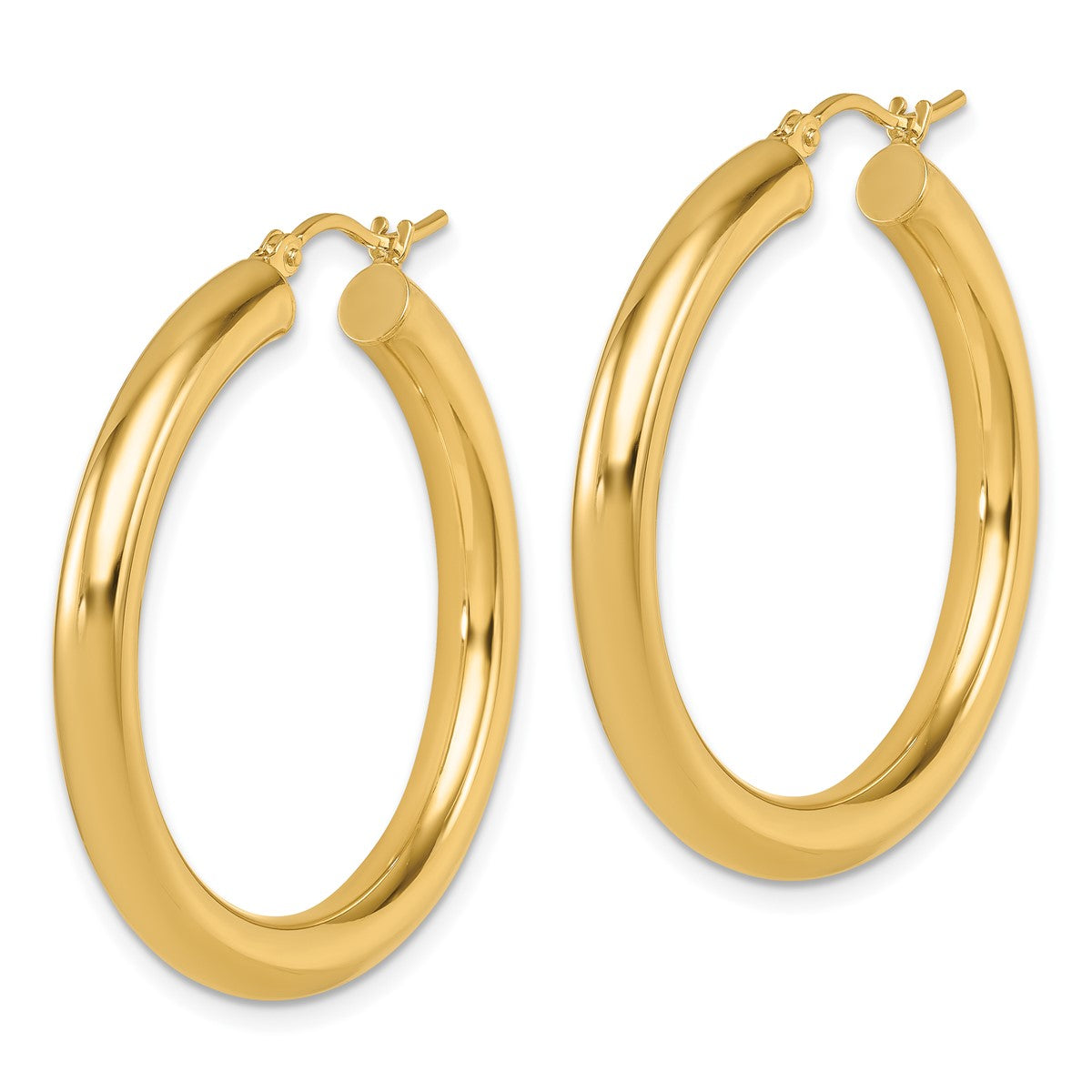 14K Leslie's Women's 4mm Polished Hoop Earrings in 14K Yellow Gold