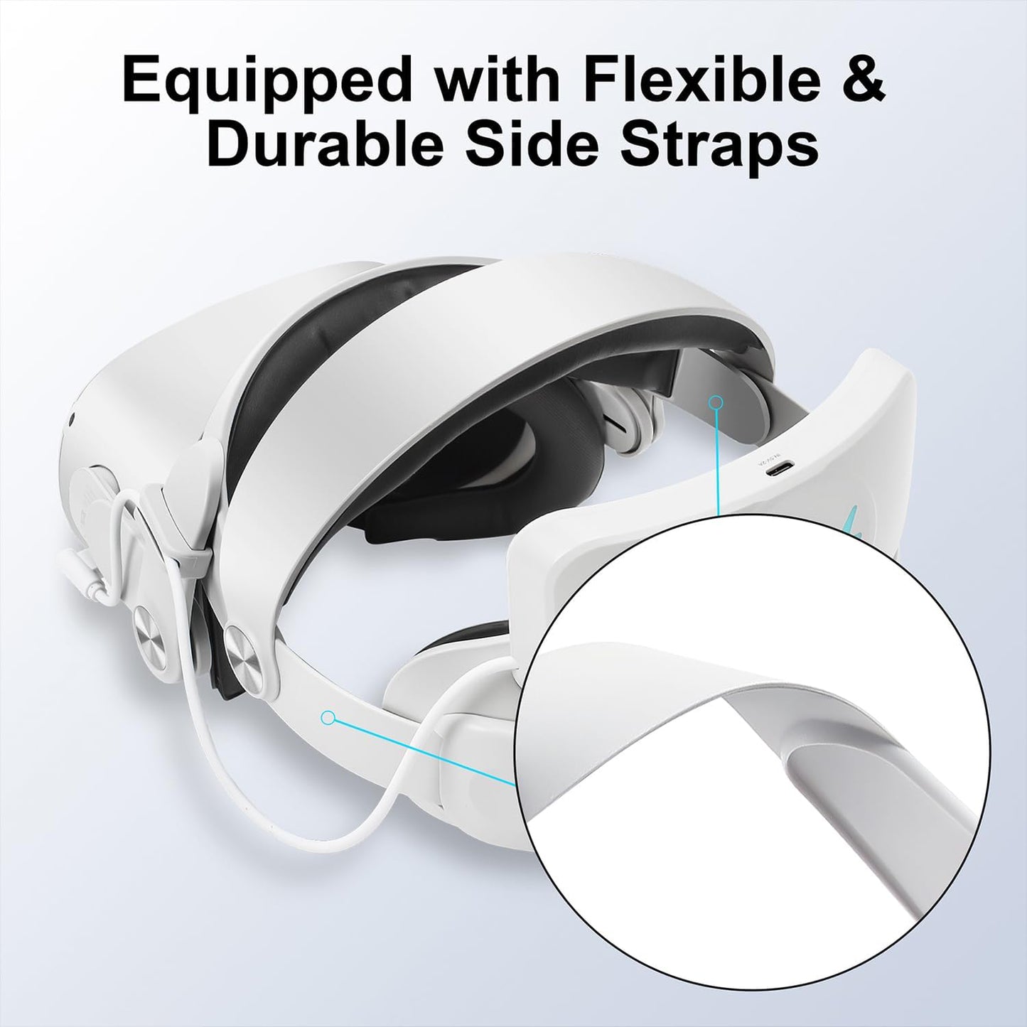 eco4life SonicGrace 5300mAh Battery Pack Head Strap Compatible with Quest 2 Accessories