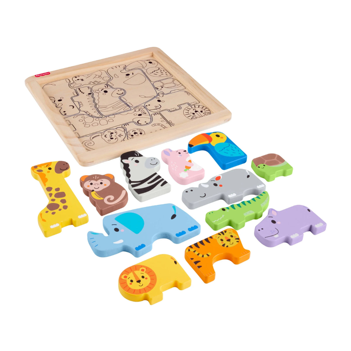Fisher-Price Wooden Animal Puzzle Set (13 Pieces)