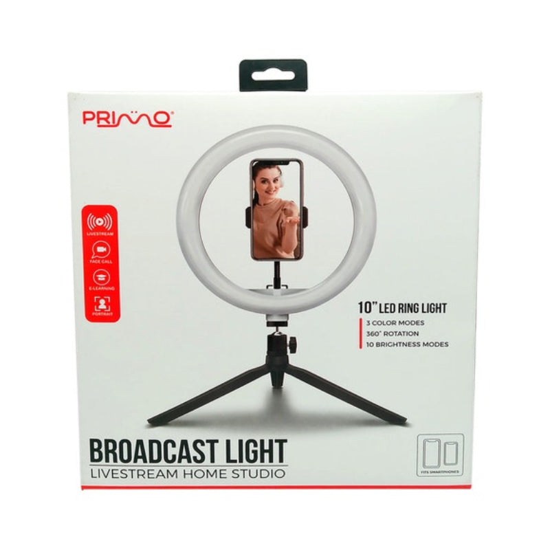 Primo 10" Ring Light Desktop Tripod - Black/White