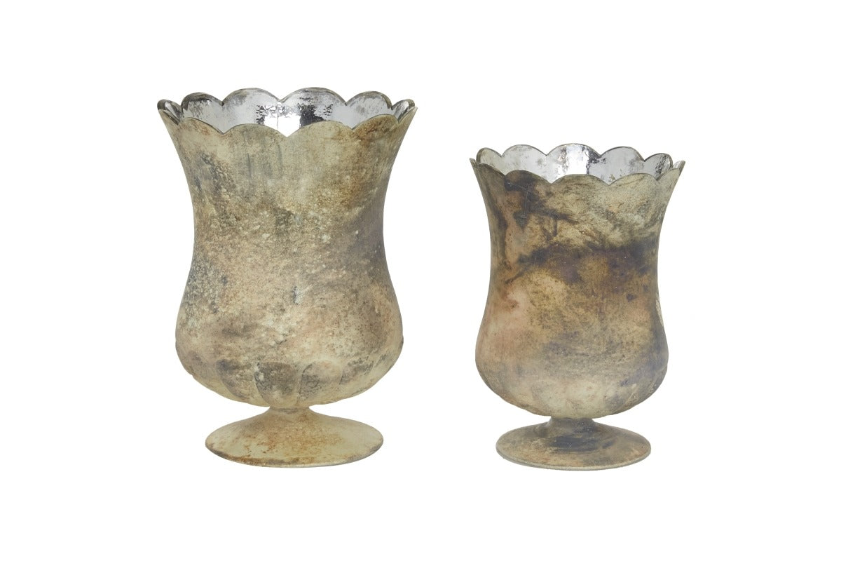 Glass Candle Holder - Set of 2