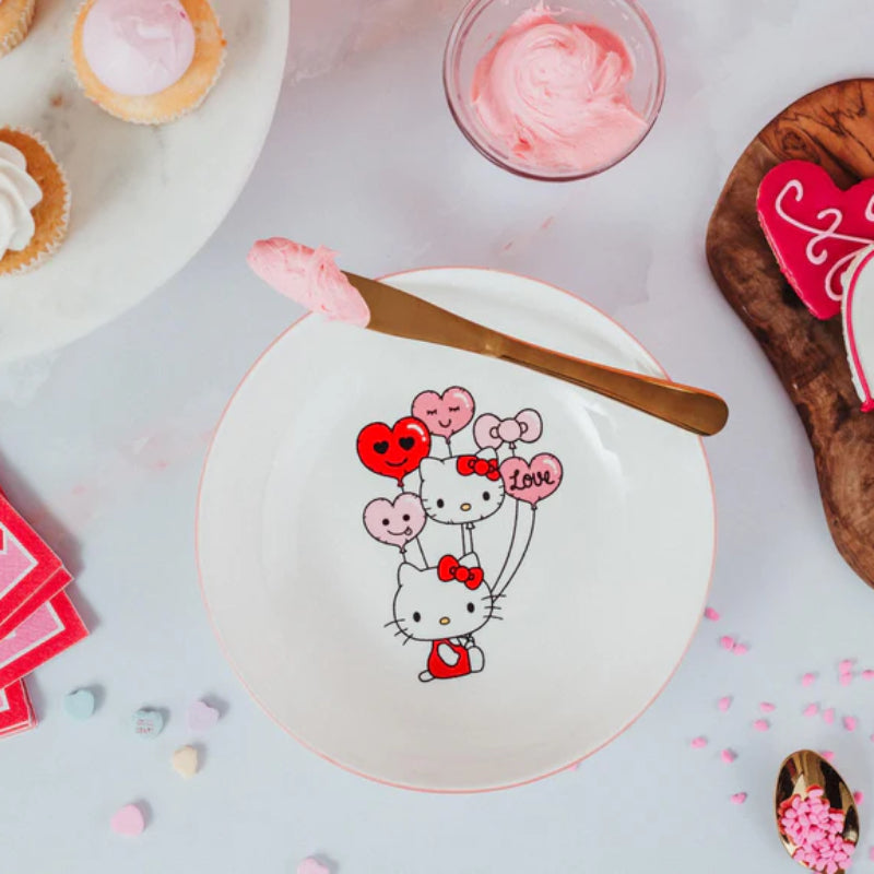 Sanrio Hello Kitty Balloons 9" Ceramic Coupe Dinner Bowl - White