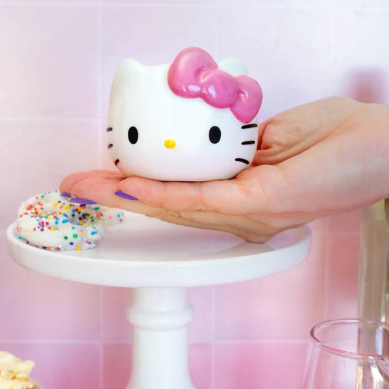 Sanrio Hello Kitty Pink Bow 3 oz Sculpted Ceramic Mini Mug - White/Pink