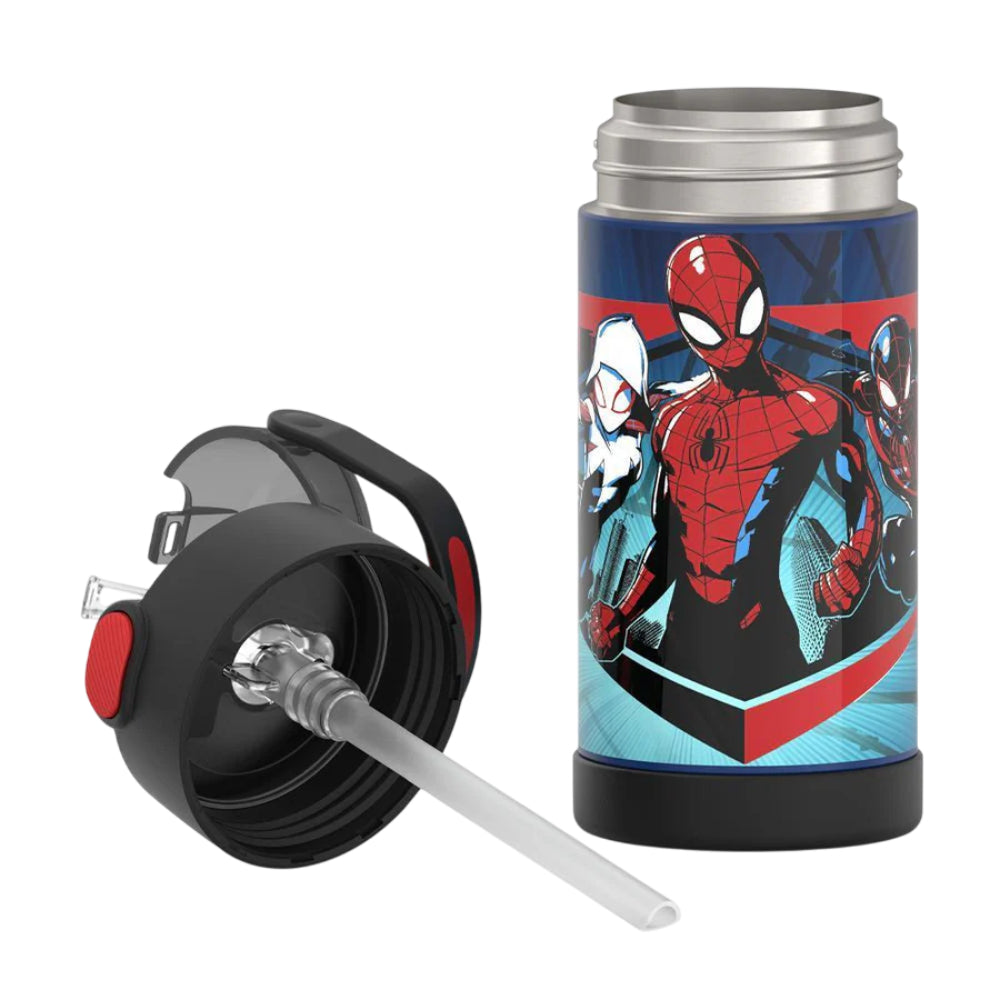 Thermos Funtainer Spider-Man 12 oz Water Bottle with Straw - Black