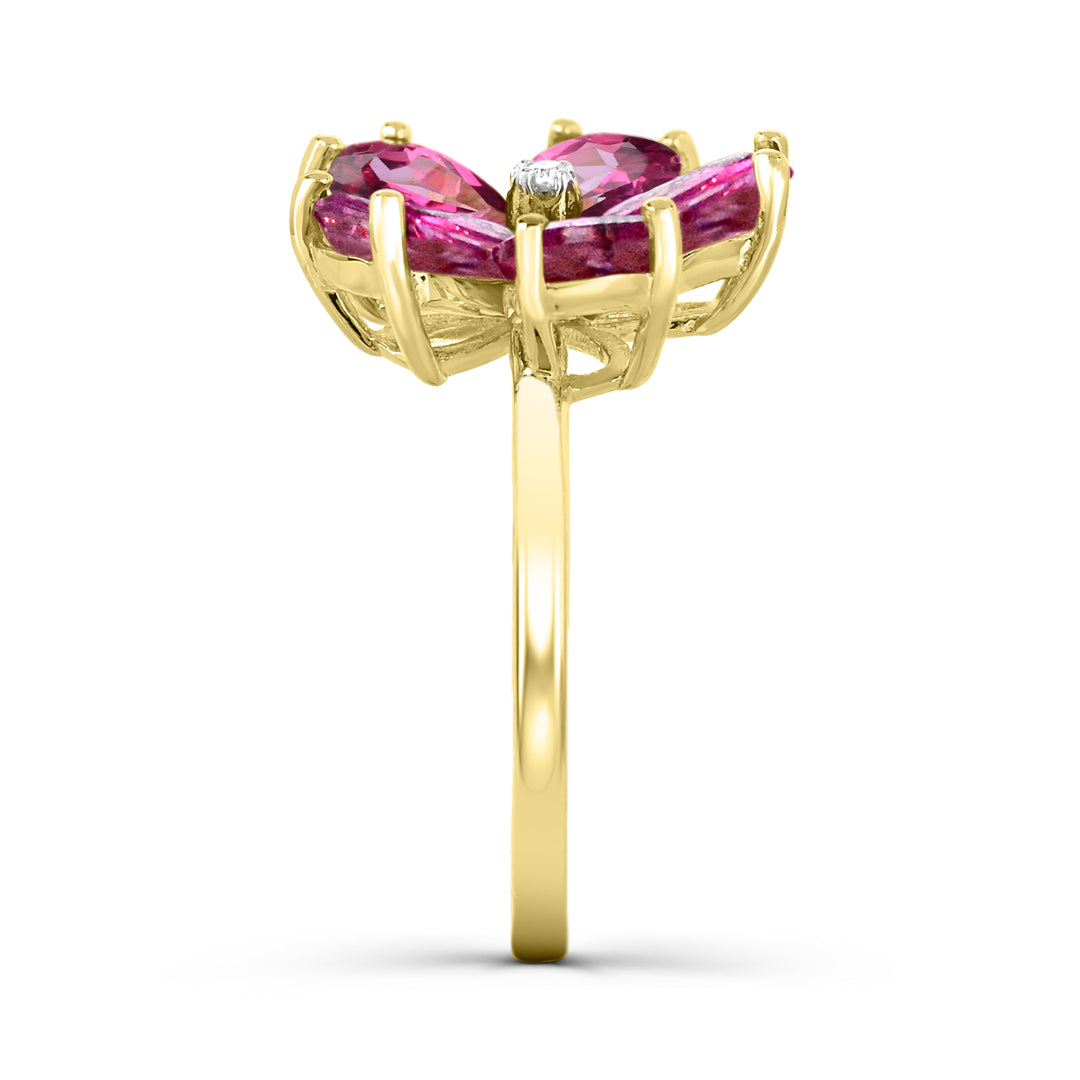 10K Flower Ruby Ring (Size 7)