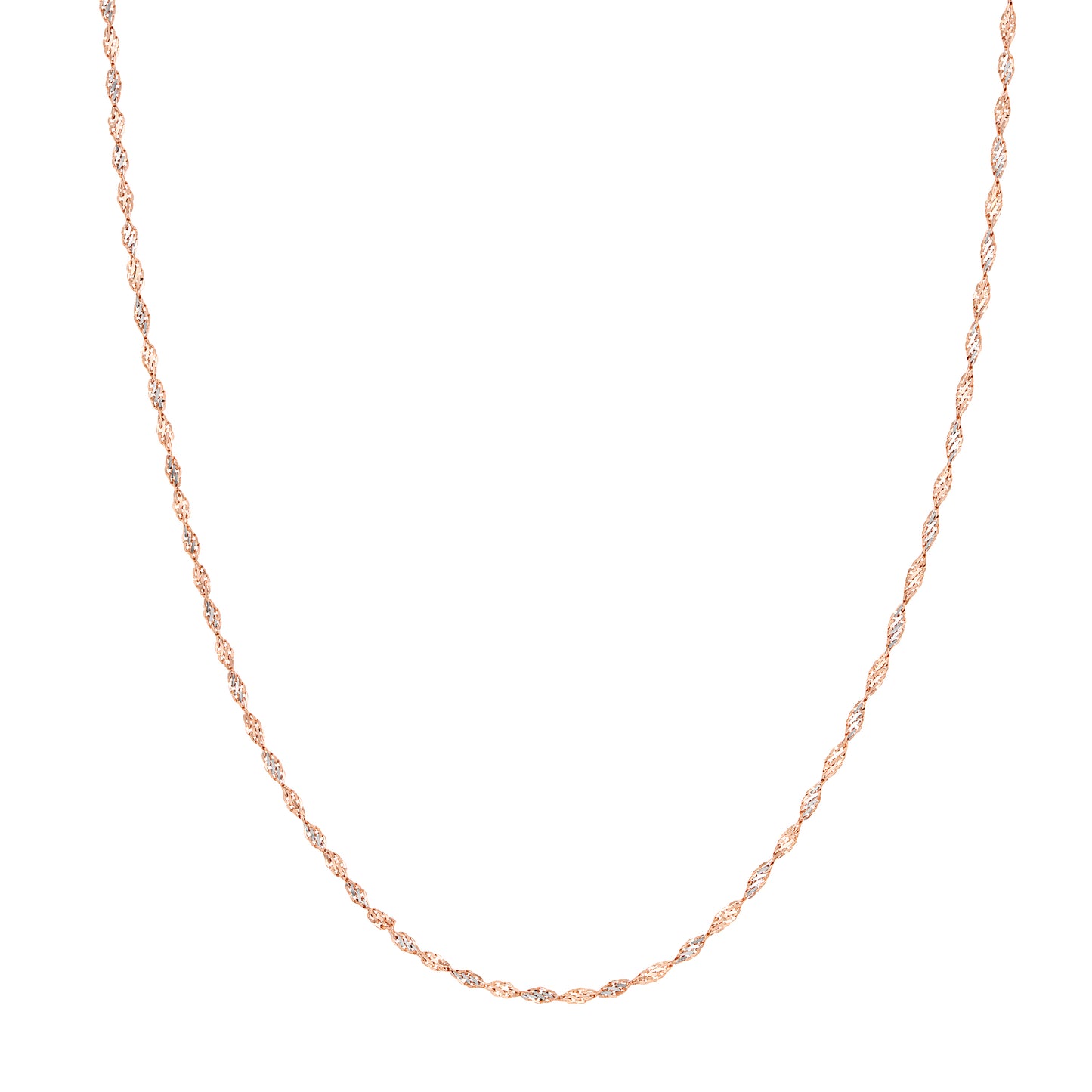 14K White and Pink Gold 20" 2.10mm Dorica Chain