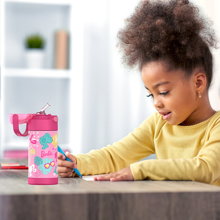 Thermos Funtainer Barbie 12 oz Water Bottle with Straw - Pink