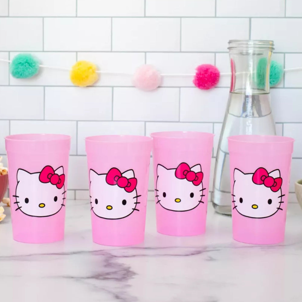 Sanrio Hello Kitty Color-Change Plastic Cup Set (4-Pieces)