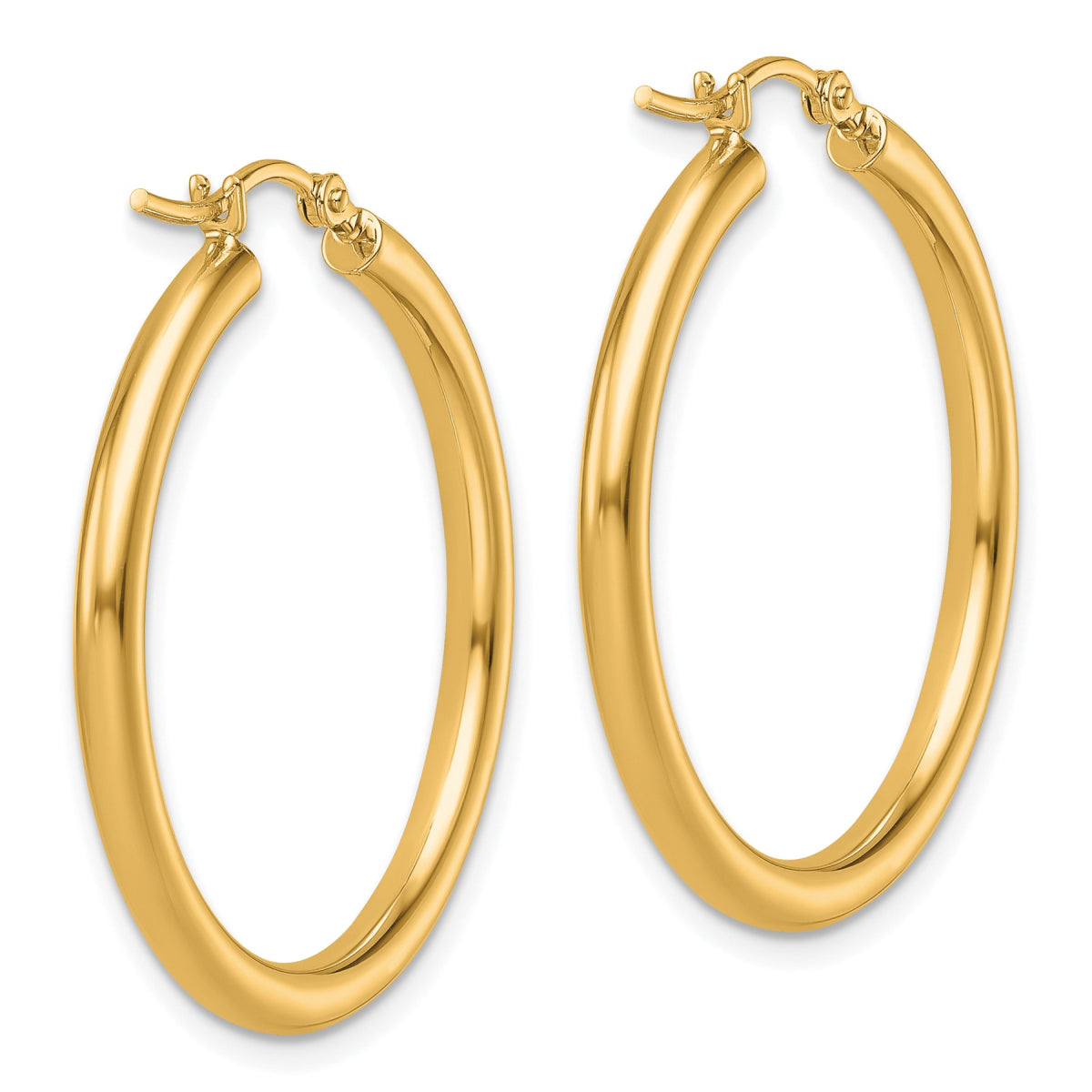 14K Leslie's Women's Tube Hoop Earrings in 14K Yellow Gold