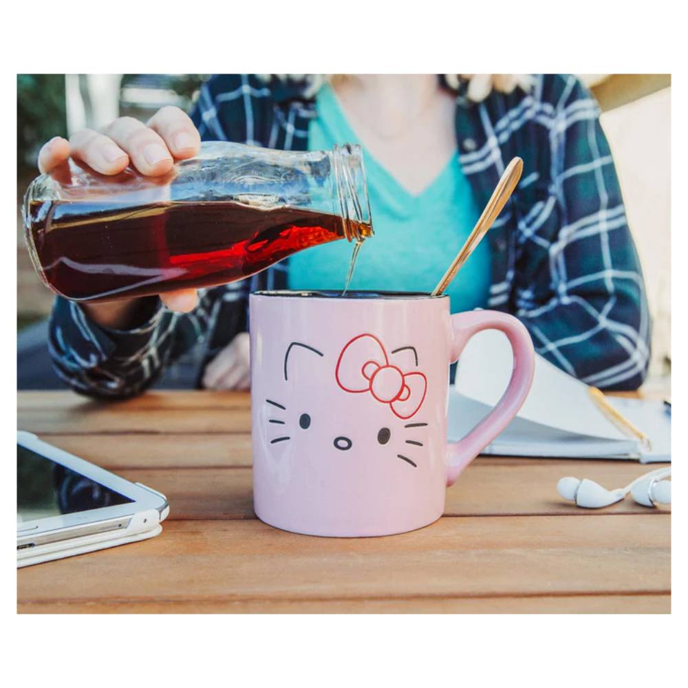Sanrio Hello Kitty 14 oz Ceramic Wax Resist Mug - Pink
