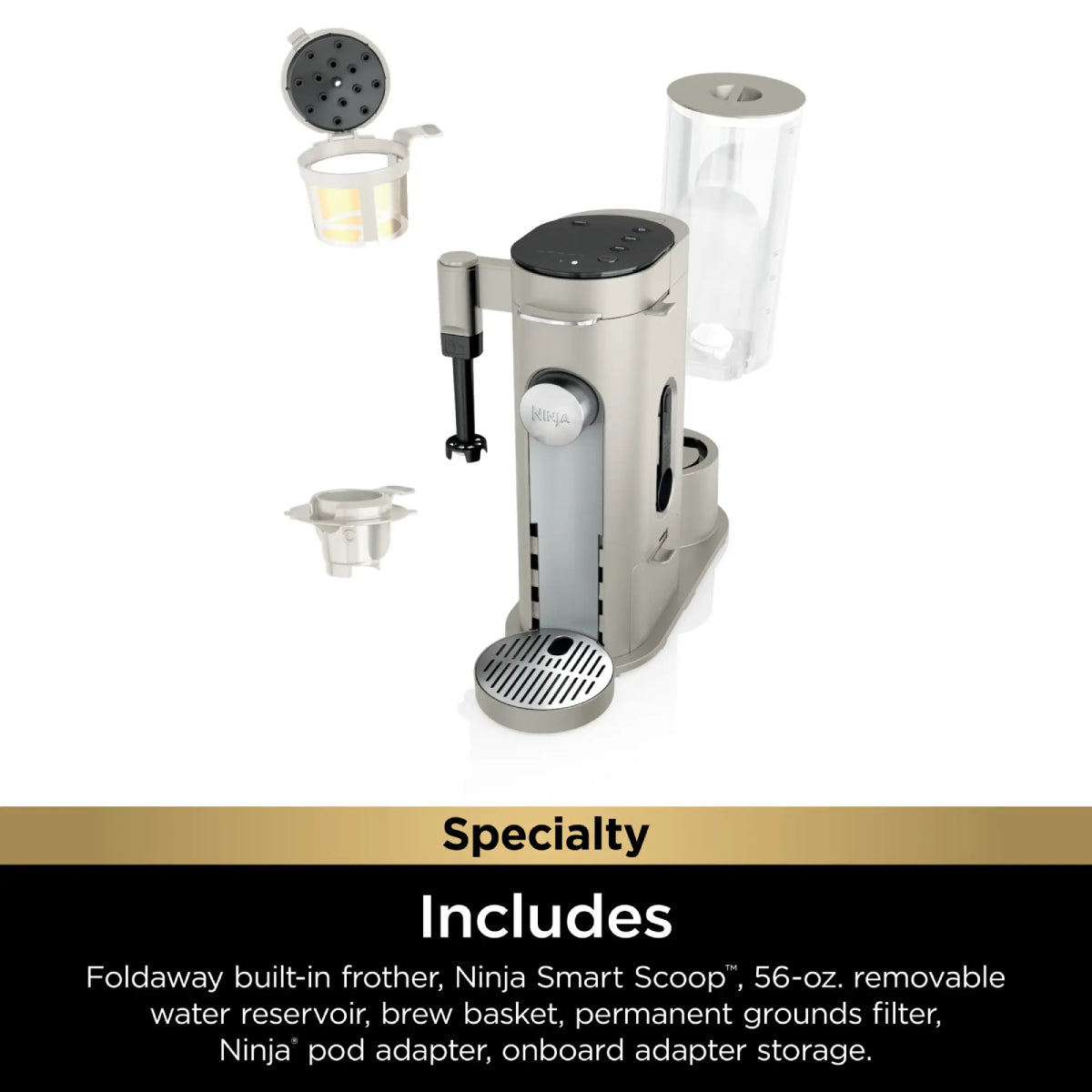 Ninja PB051GB Single-Serve Iced Coffee Maker - Stone