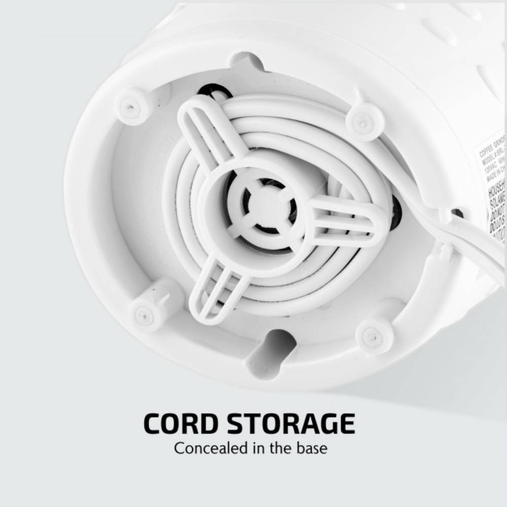 Ovente CG225W One-Touch Electric Coffee Grinder - White