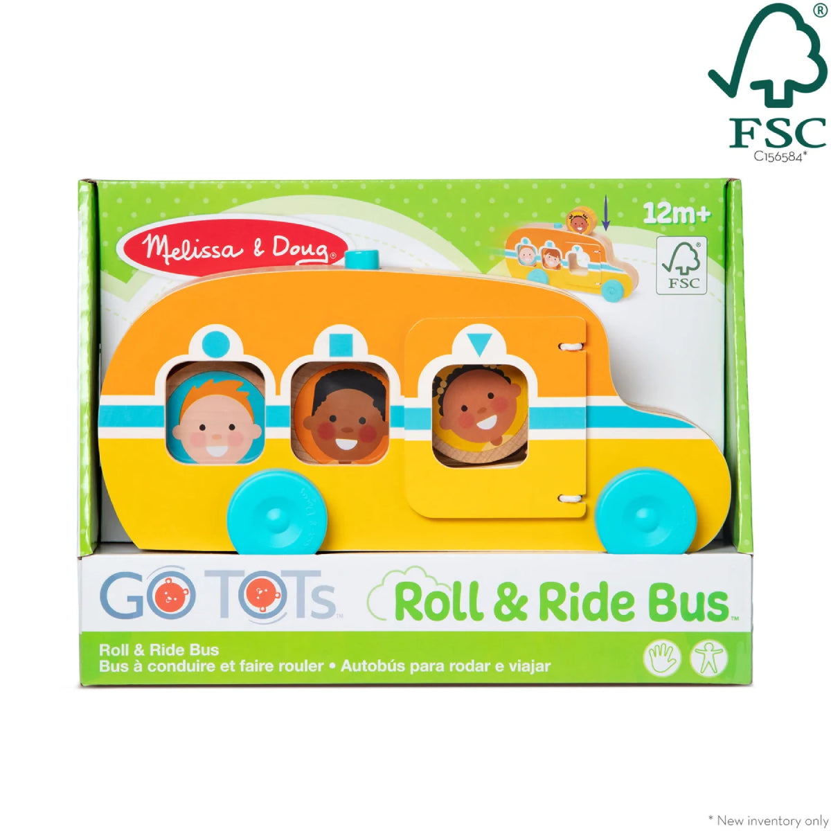Melissa and Doug GO Tots Roll and Ride Bus (4 Pieces)
