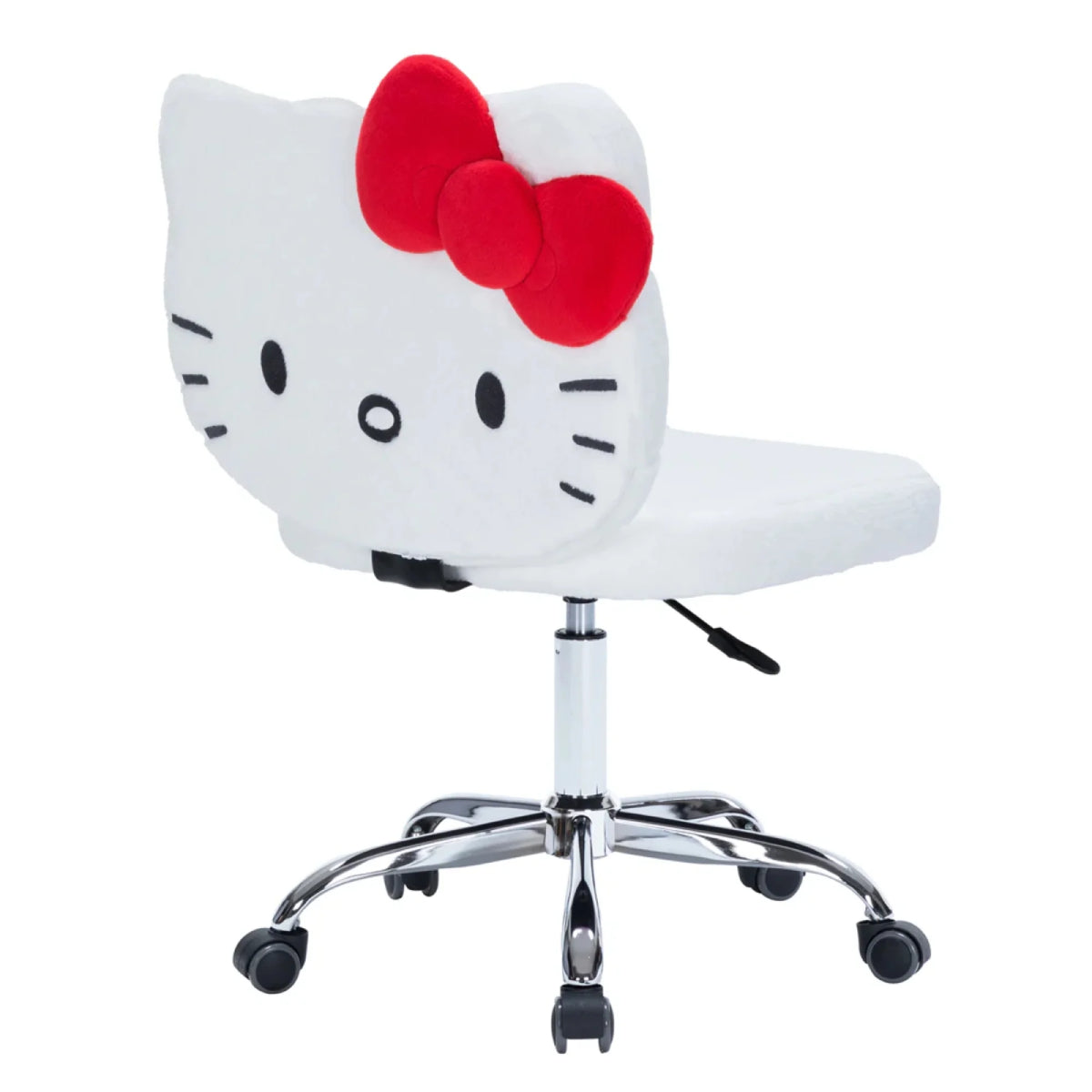 Hello Kitty Swivel Desk Chair with Backrest and Wheels by Impressions Vanity - White/Red