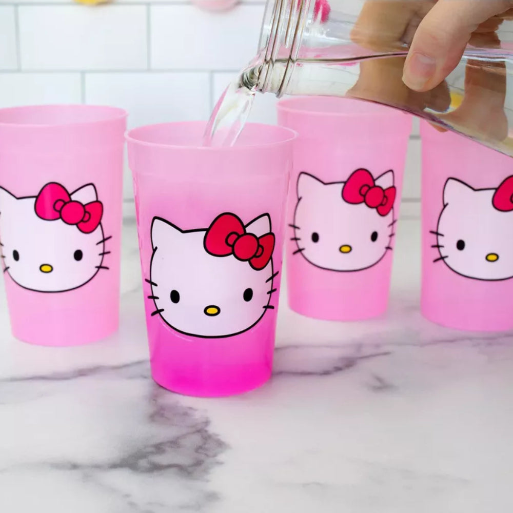 Sanrio Hello Kitty Color-Change Plastic Cup Set (4-Pieces)