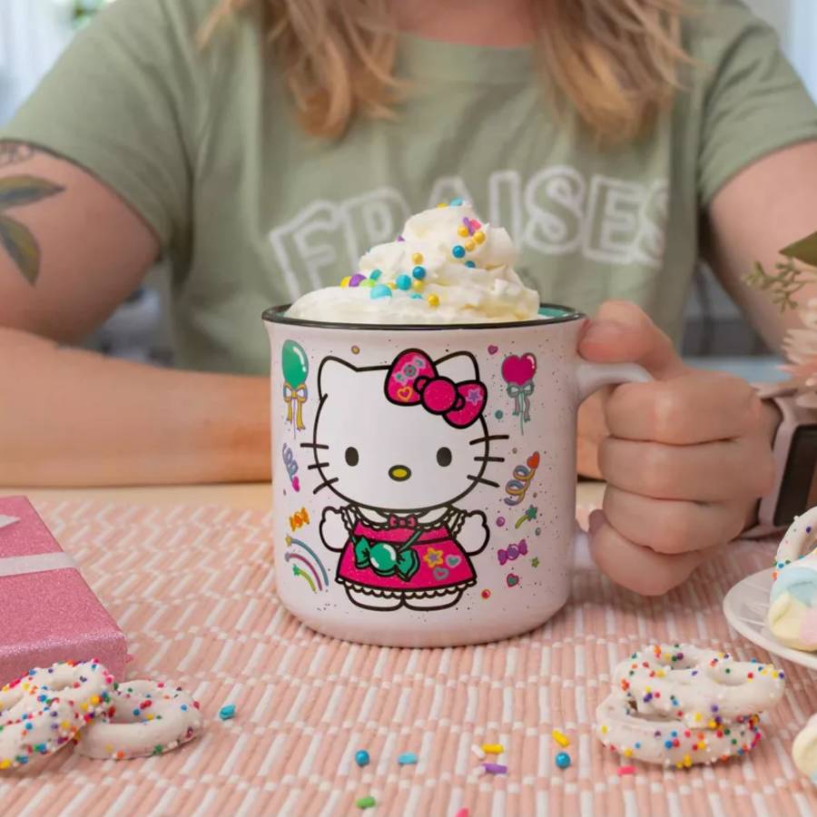 Sanrio Hello Kitty "Happy Birthday" 20 oz Ceramic Camper Mug - Multicolor