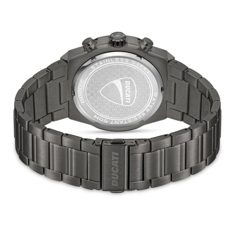 Ducati Men's 43.5mm Gunmetal-Tone Bracelet Watch - Black Dial