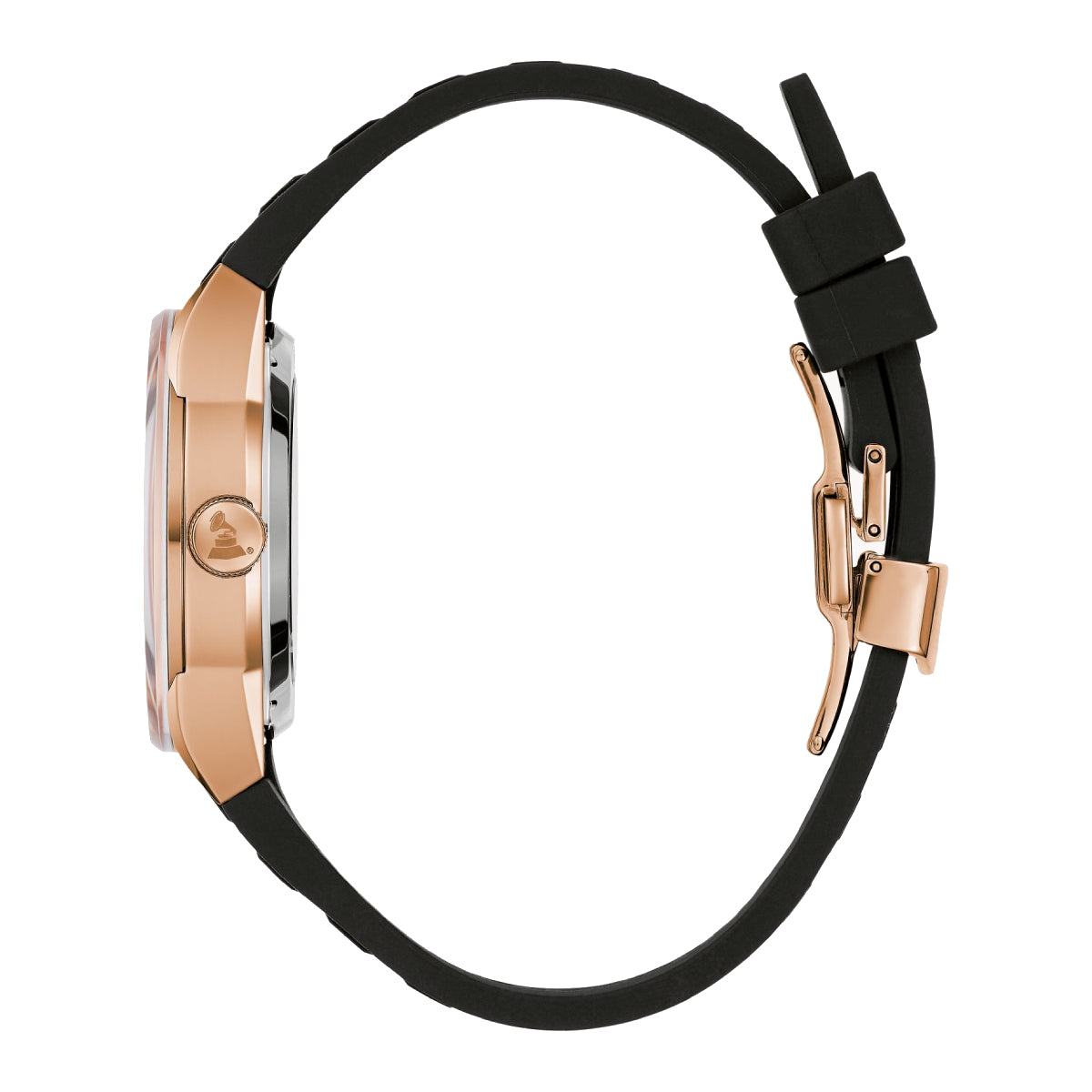 Bulova Latin Grammy Men's 38mm Black Strap Watch - Rose Gold-Tone/White Dial