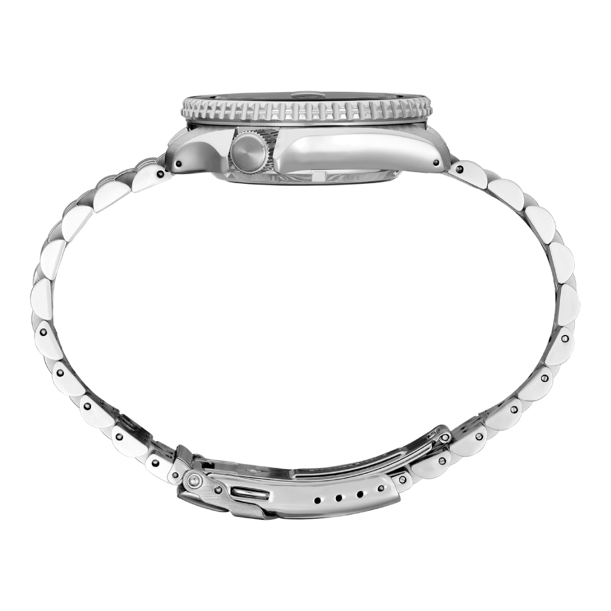 Seiko 5 Sports GMT Series Men's Silver-Tone Bracelet Watch - Black Dial